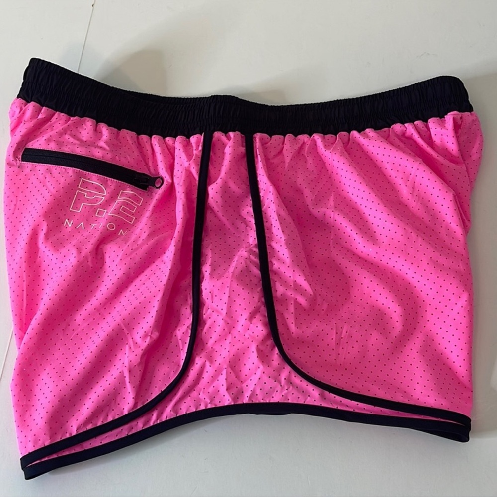 PE Nation Running Shorts. Bright Pink and Black. Neon. XXL 2XL